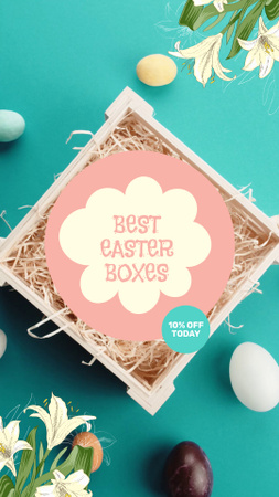 Velikonoční krabičky na výprodej slavnostních vajíček TikTok Video Šablona návrhu