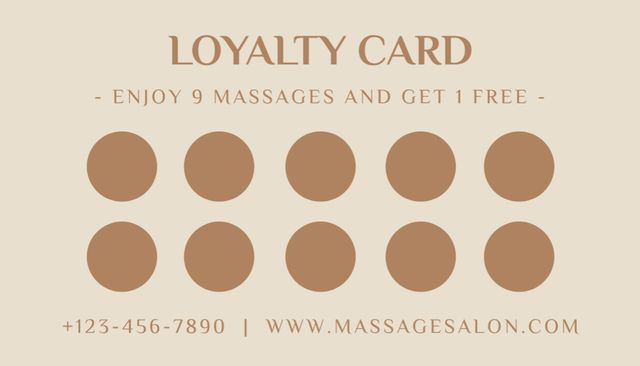 Discount on Visit to Massage Salon Business Card US Design Template