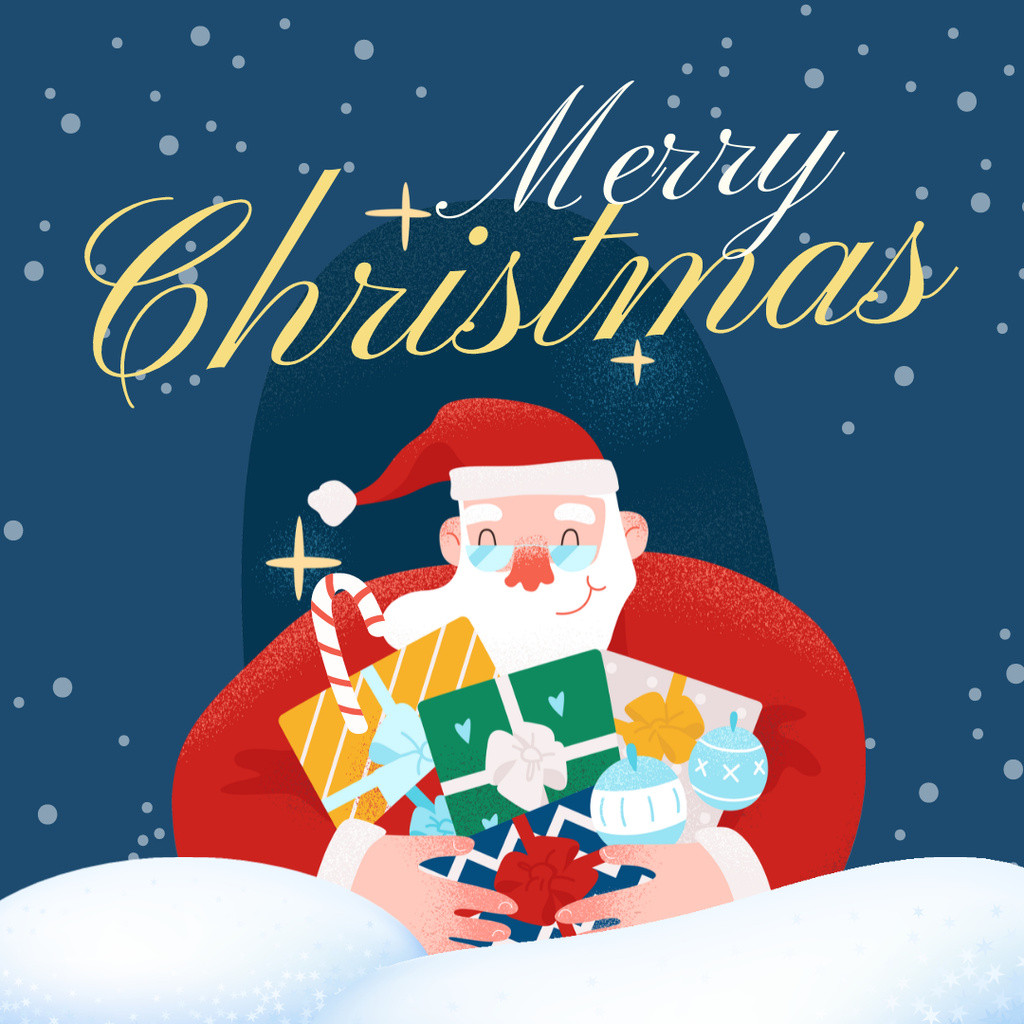 Santa with Bright Gifts ob Christmas Holiday Instagram Design Template