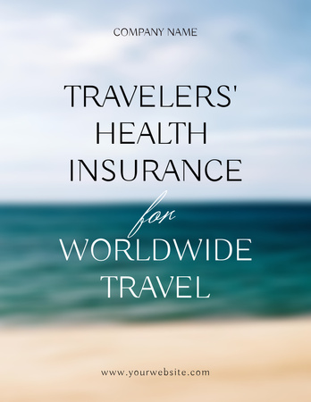 Travel Insurance Company Advertising with Sea View Flyer 8.5x11in Design Template
