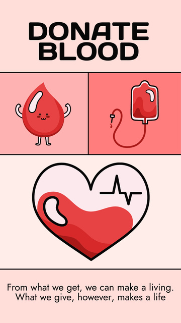 Motivational Blood Donation Instagram Story – шаблон для дизайну