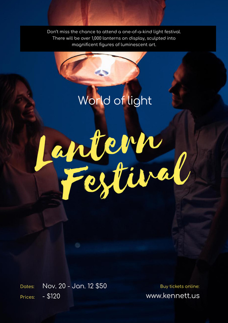 Designvorlage Lantern Festival Event Announcement für Poster