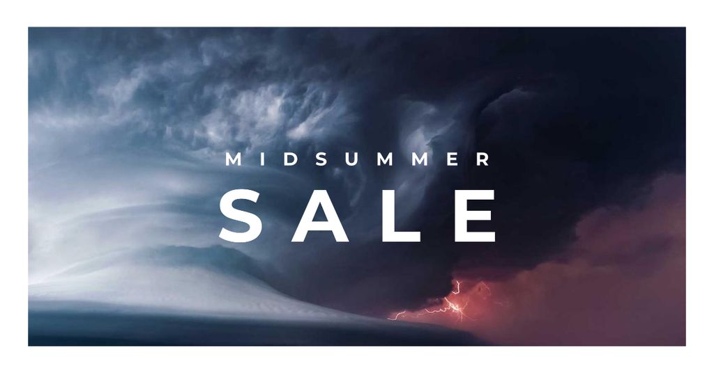 Sale Announcement with Stormy Sky Facebook AD Modelo de Design