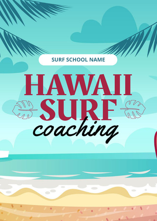 Modèle de visuel Surf Coaching Offer - Postcard A6 Vertical