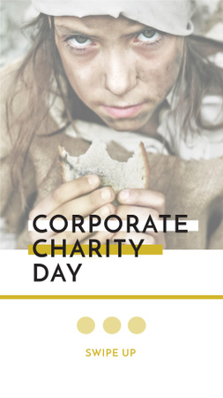 Plantilla de diseño de anuncio del día de la caridad con la pobre niña Instagram Story 