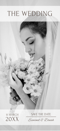 Wedding Invitation with Attractive Bride in Traditional Dress Snapchat Geofilter Modelo de Design