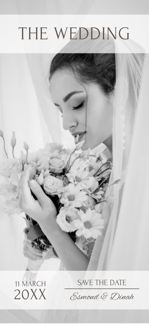 Szablon projektu Wedding Invitation with Attractive Bride in Traditional Dress Snapchat Geofilter