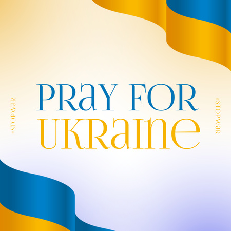 Plantilla de diseño de Ore por la apelación de Ucrania con la bandera Instagram 