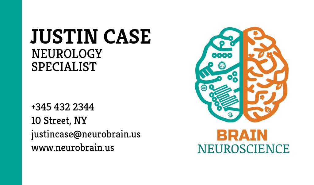 Neurology Specialist Services Offer Business cardデザインテンプレート