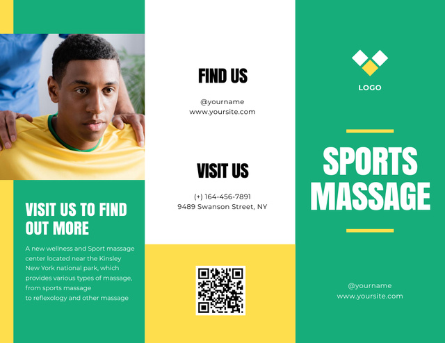 Sports Massage for Athletes Offer Brochure 8.5x11in Tasarım Şablonu