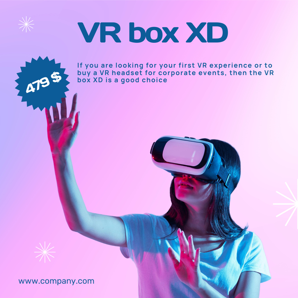 Plantilla de diseño de VR Box Promo Instagram AD 