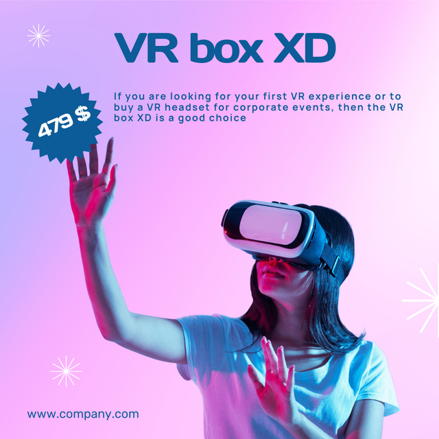 Ontwerpsjabloon van Instagram AD van VR Box Promo