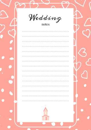 Свадебный список на розовом с сердечками Schedule Planner – шаблон для дизайна