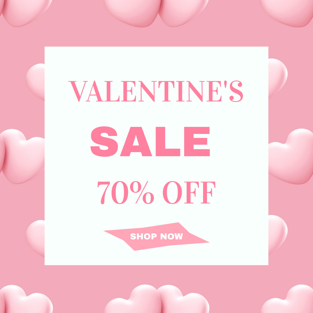 Many Hearts for Valentine's Day Sale  Instagram Design Template