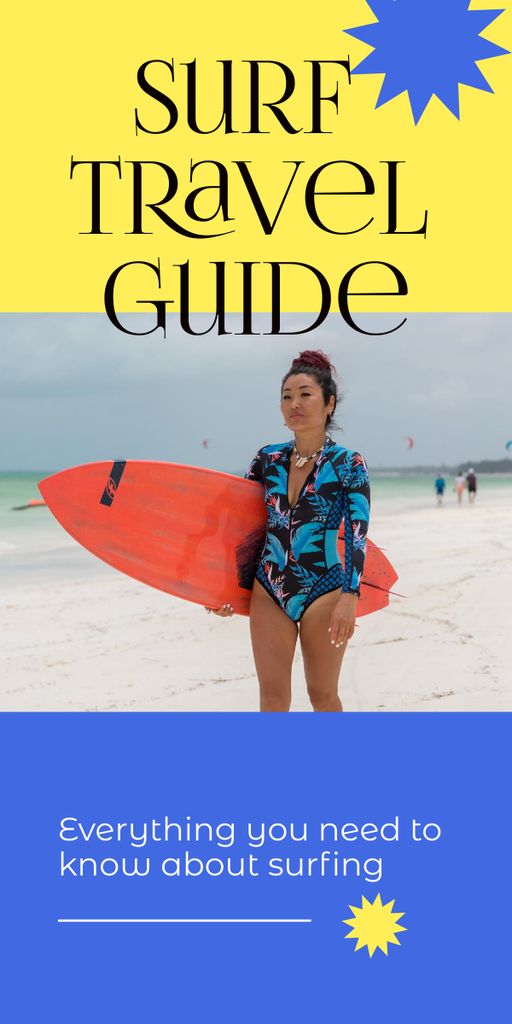 Surf Travel Guide Ad Graphic Tasarım Şablonu