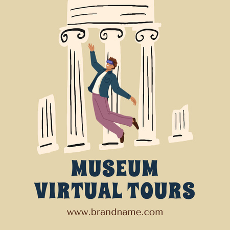 Modèle de visuel musée visites virtuelles annonce avec ruines de la ville antique - Instagram