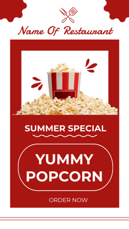 Summer Special Offer of Yummy Popcorn Instagram Video Story Design Template