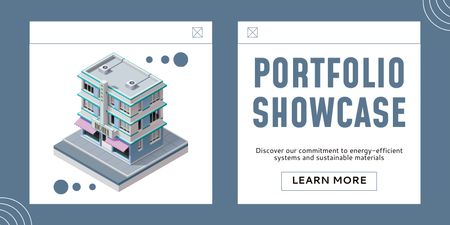 Modèle de visuel Vitrine de portfolio architectural créatif avec slogan - Twitter