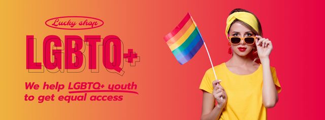 Local Shop Supporting LGBT Community With Flag Facebook Video cover – шаблон для дизайна