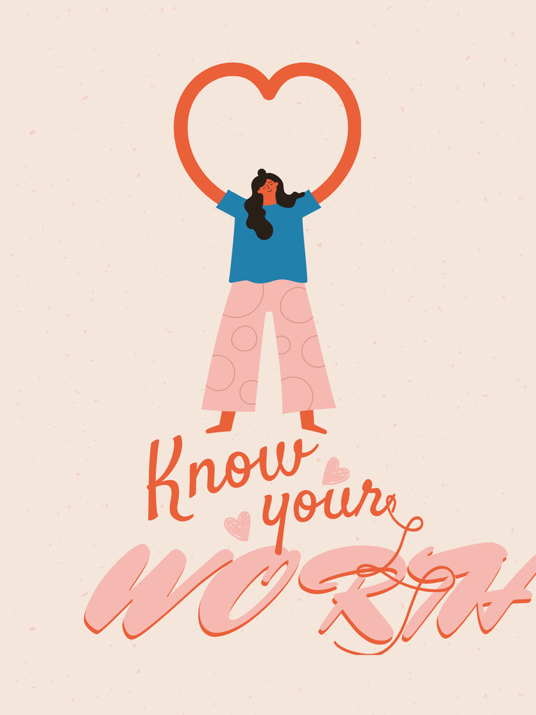 Template di design Mental Health Inspiration with Woman showing Heart Poster US