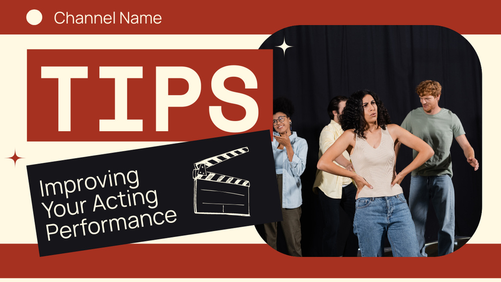 Tips to Prove Your Acting Skills Youtube Thumbnail – шаблон для дизайну