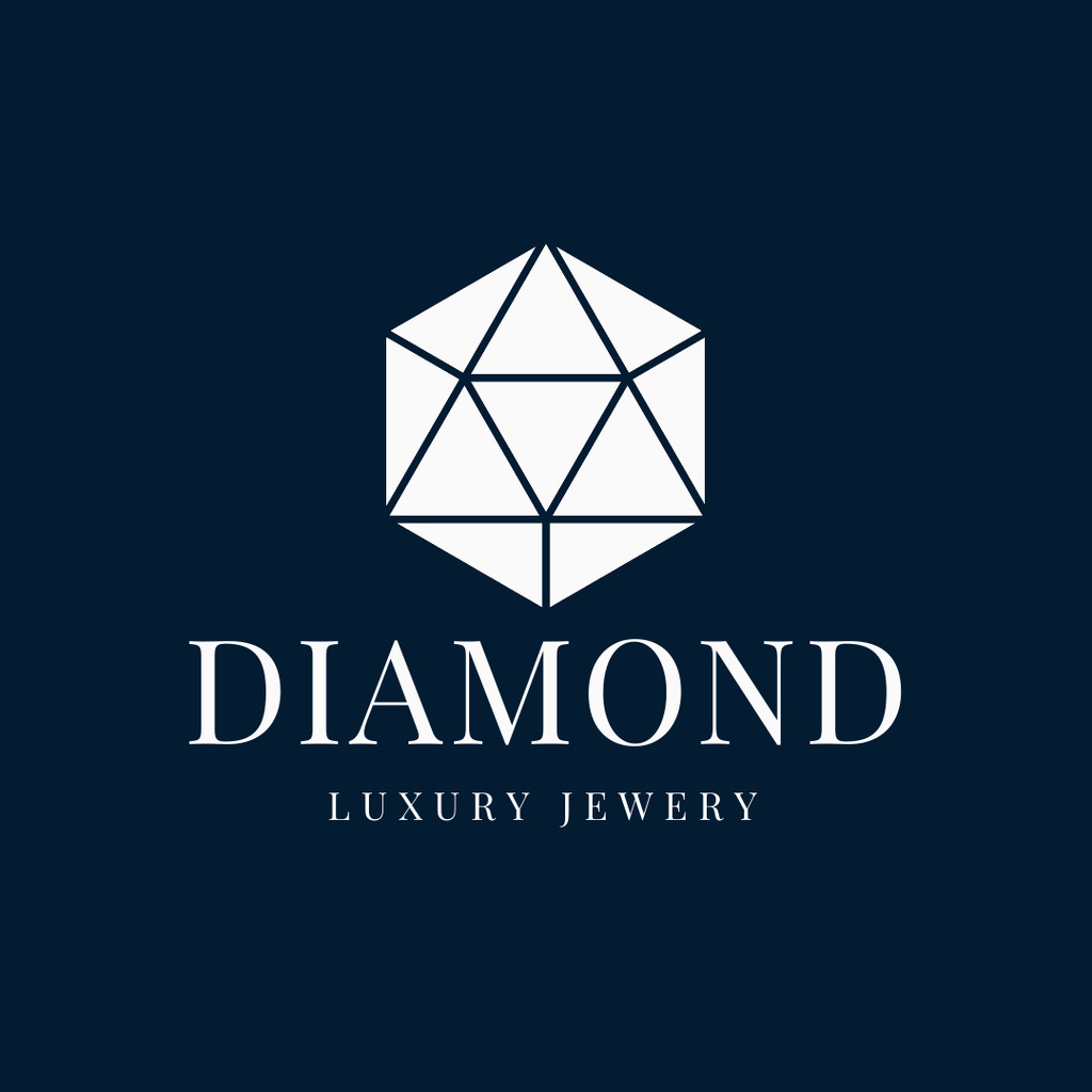 Template di design Luxury Jewelry Ad with Diamond Logo 1080x1080px