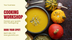 Thanksgiving Cooking Workshop Announcement With Pumpkins
