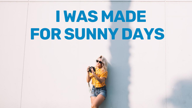 Summer Inspiration with Cute Girl holding Camera Youtube Thumbnail – шаблон для дизайну