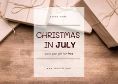 Announcement of Free Gift Wrapping for Christmas in July