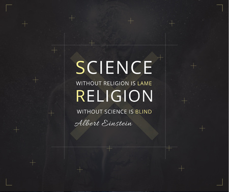 Platilla de diseño Science and Religion Quote with Human Image Facebook