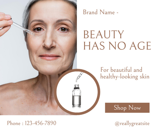 Designvorlage Natural Skincare Product Offer For Elderly für Facebook