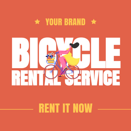Ontwerpsjabloon van Instagram van Bicycle Rental Service