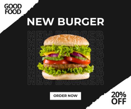 Tasty Burger Offer Large Rectangle Design Template