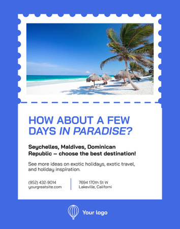 Excellent Oceanside Vacations And Tours Offer Poster 22x28in Design Template