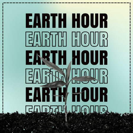 Earth Hour Inspiration with Plant Instagram Šablona návrhu