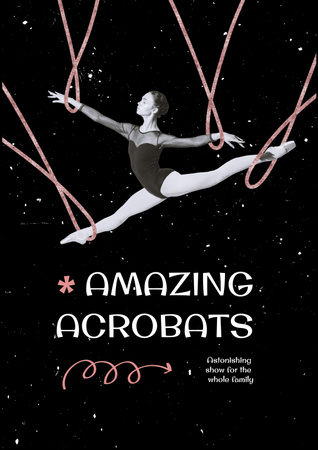 Circus Show Announcement with Girl Acrobat Poster Πρότυπο σχεδίασης
