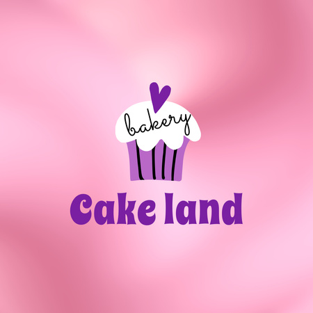 Professional Bakery Promotion With Cupcake Logo 1080x1080px Design Template