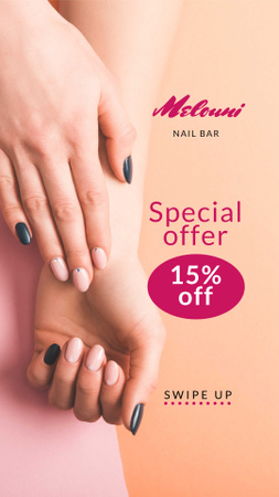 Manicure Services Offer with Tender Female Hands Instagram Story Design Template