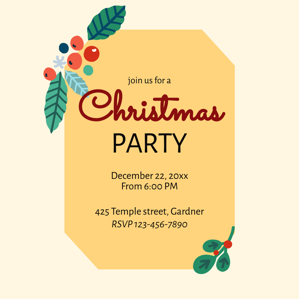 Christmas Party's Simple Ad Instagram Design Template