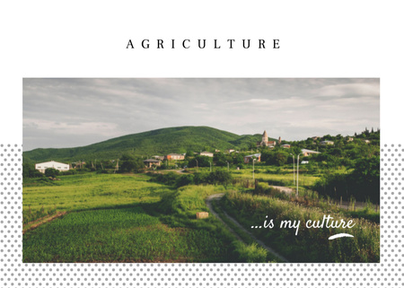 Agribusiness Commercial Farms In Country Landscape Postcard 5x7in – шаблон для дизайна