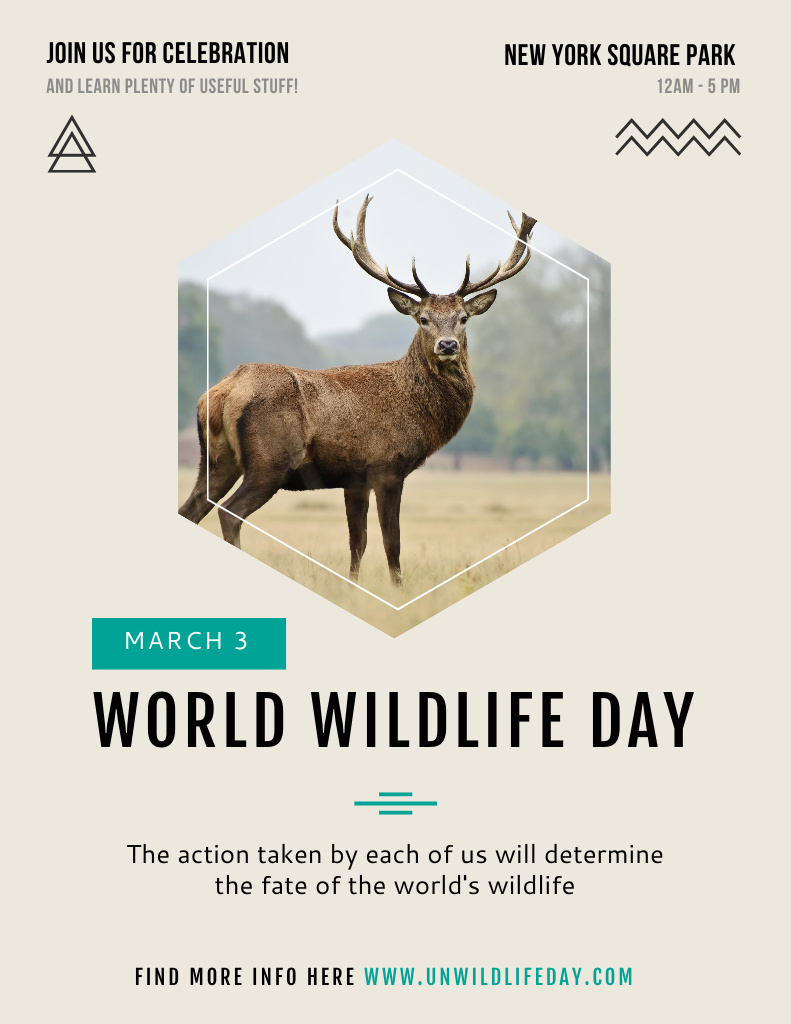 Welcome to World Wildlife Day Poster 8.5x11in Tasarım Şablonu