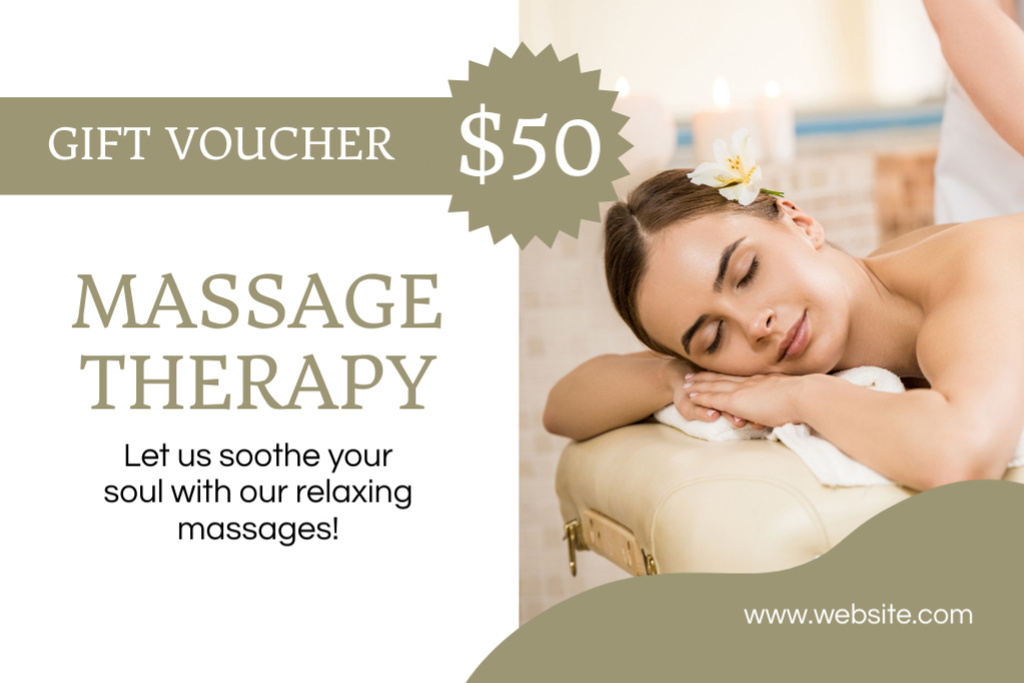 Plantilla de diseño de Discount for Massage and Spa Gift Certificate 