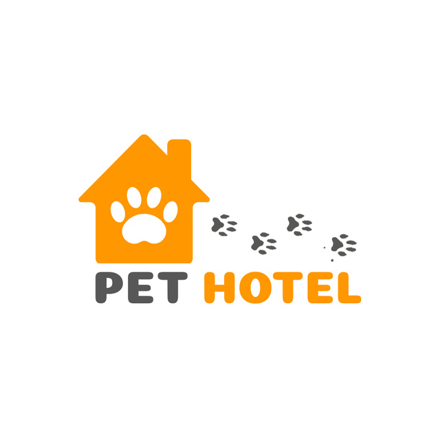 Animal Care in Pet Hotel Animated Logo Πρότυπο σχεδίασης