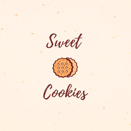 Anúncio de padaria aconchegante com ilustração de biscoitos doces Logo Modelo de Design