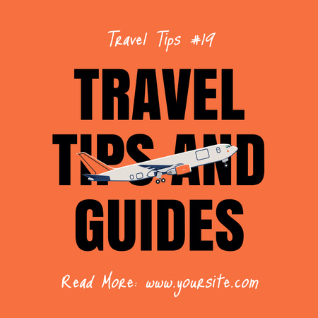 Travel Tips and Guide with Plane Instagram Design Template