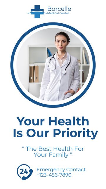 Platilla de diseño Healthcare Clinic Services Ad with Doctor Instagram Story