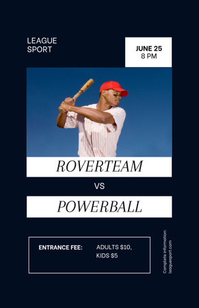 Baseball Tournament Announcement Invitation 5.5x8.5in Modelo de Design
