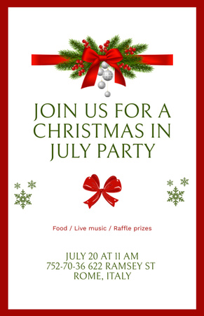 July Christmas Party Announcement Flyer 5.5x8.5in Design Template