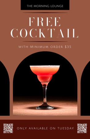 Ilmaisen cocktailin erikoistarjous Recipe Card Design Template