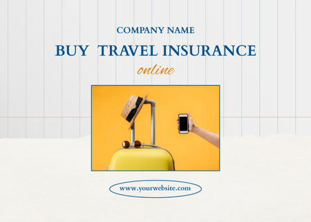Ontwerpsjabloon van Flyer 5x7in Horizontal van Offer to Purchase Travel Insurance